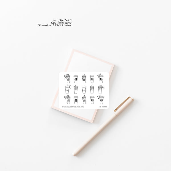 SB Drinks | Foiled Bow Icons