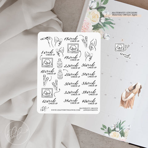Maternity OB/Gyn Appointments | Planner Stickers | Prenatal Appointments